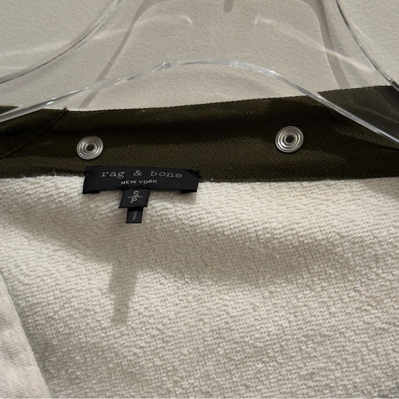 rag & bone New York Kate Gray Modular Green Snap Sweatshirt Size Small Women’s - Picture 5 of 12